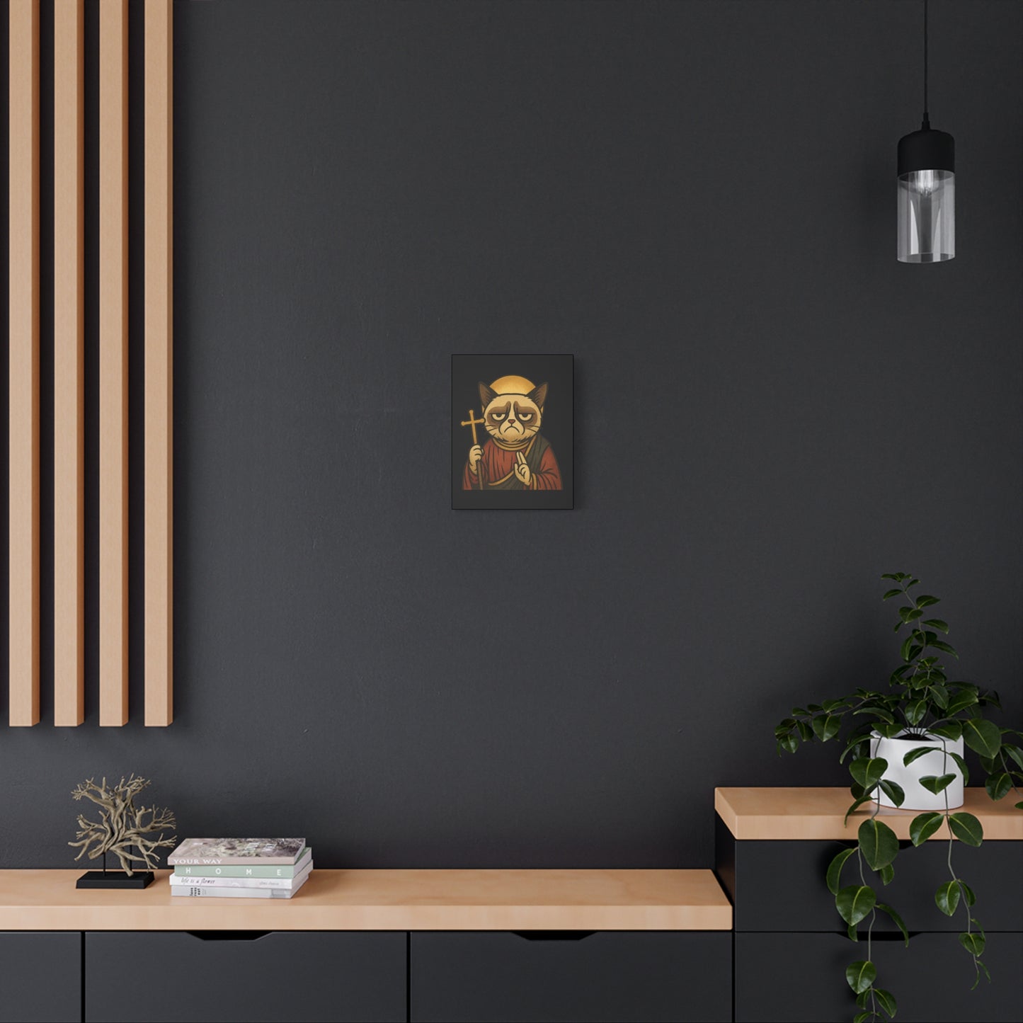 St Grumpy Cat "Repent" Canvas Wall Art