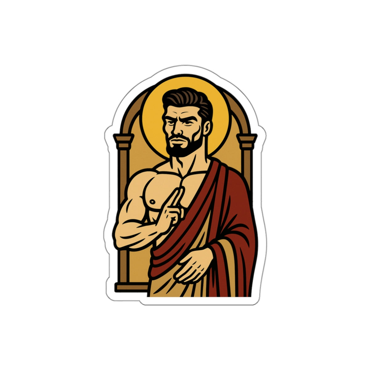 St Gigachad "Peace" Die Cut Sticker