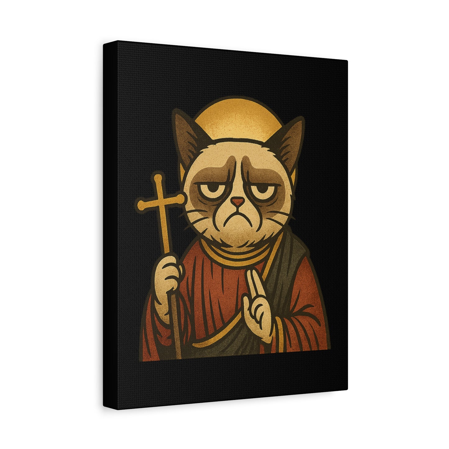 St Grumpy Cat "Repent" Canvas Wall Art