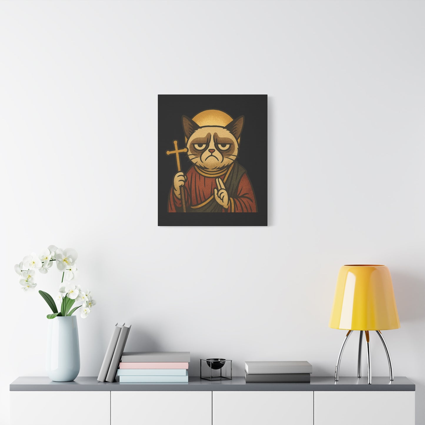 St Grumpy Cat "Repent" Canvas Wall Art