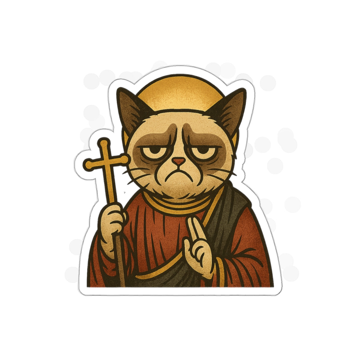St Grumpy Cat "Repent" Die-Cut Stickers