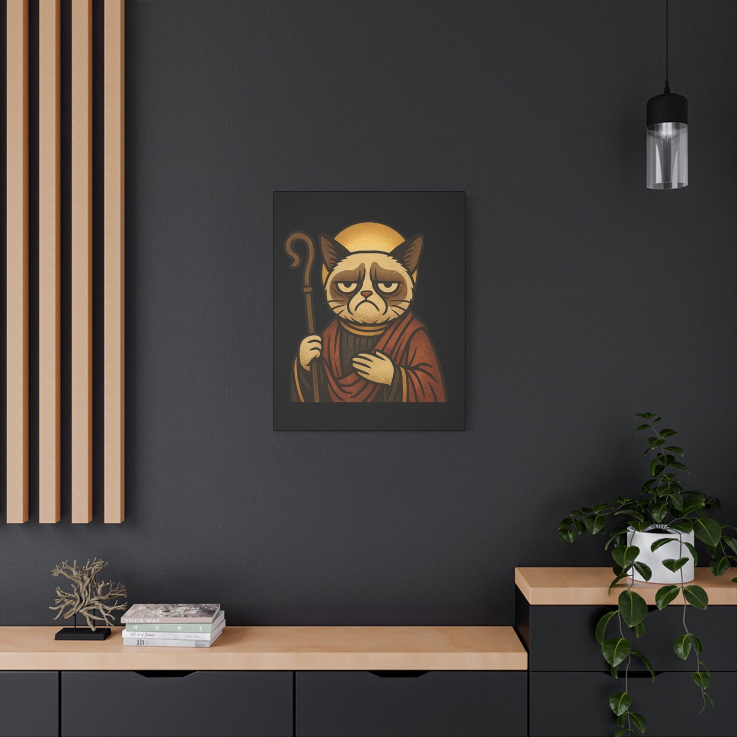 St Grumpy Cat "The Shepard" Canvas