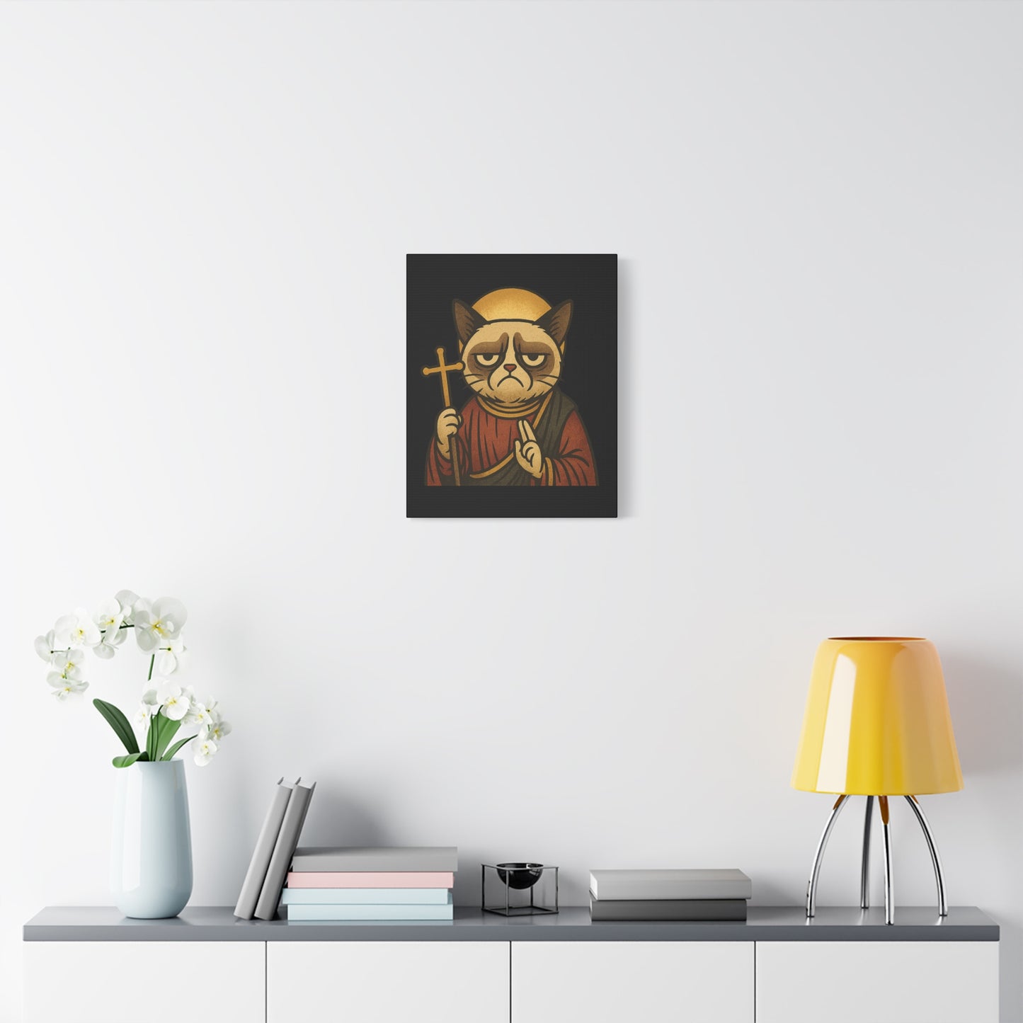 St Grumpy Cat "Repent" Canvas Wall Art