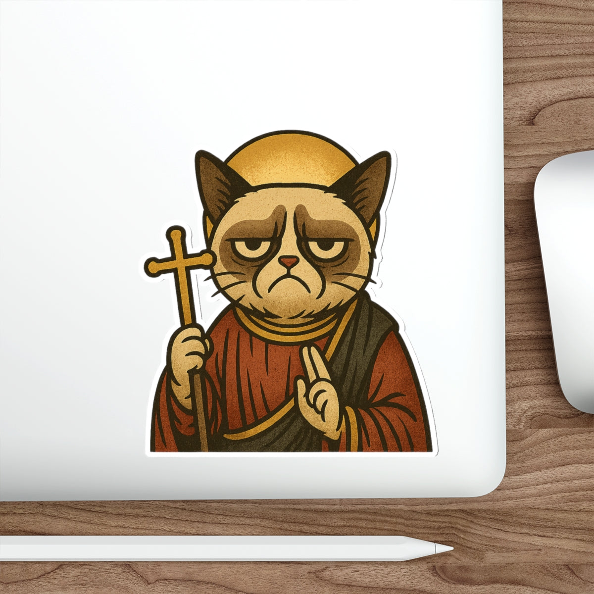 St Grumpy Cat "Repent" Die-Cut Stickers