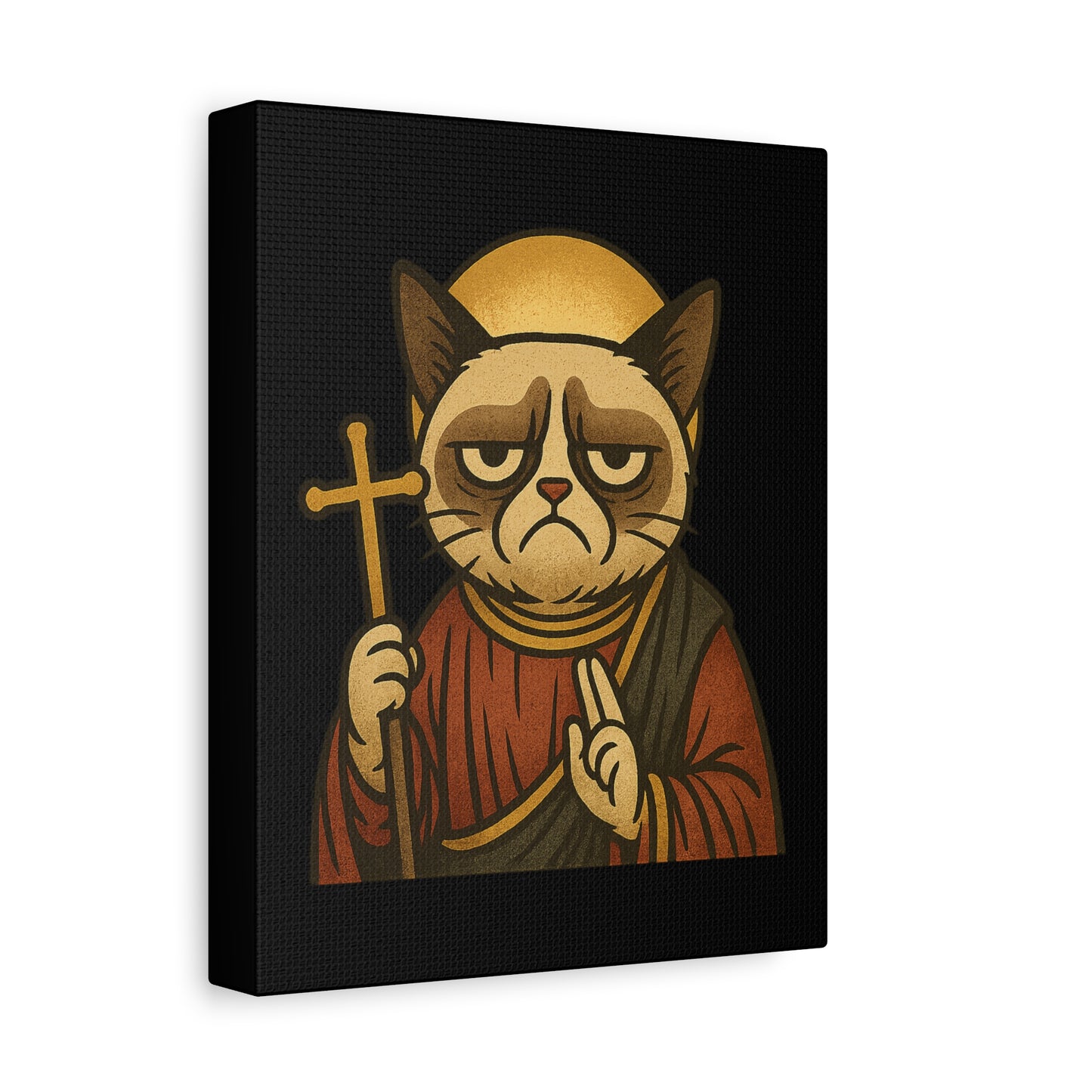 St Grumpy Cat "Repent" Canvas Wall Art