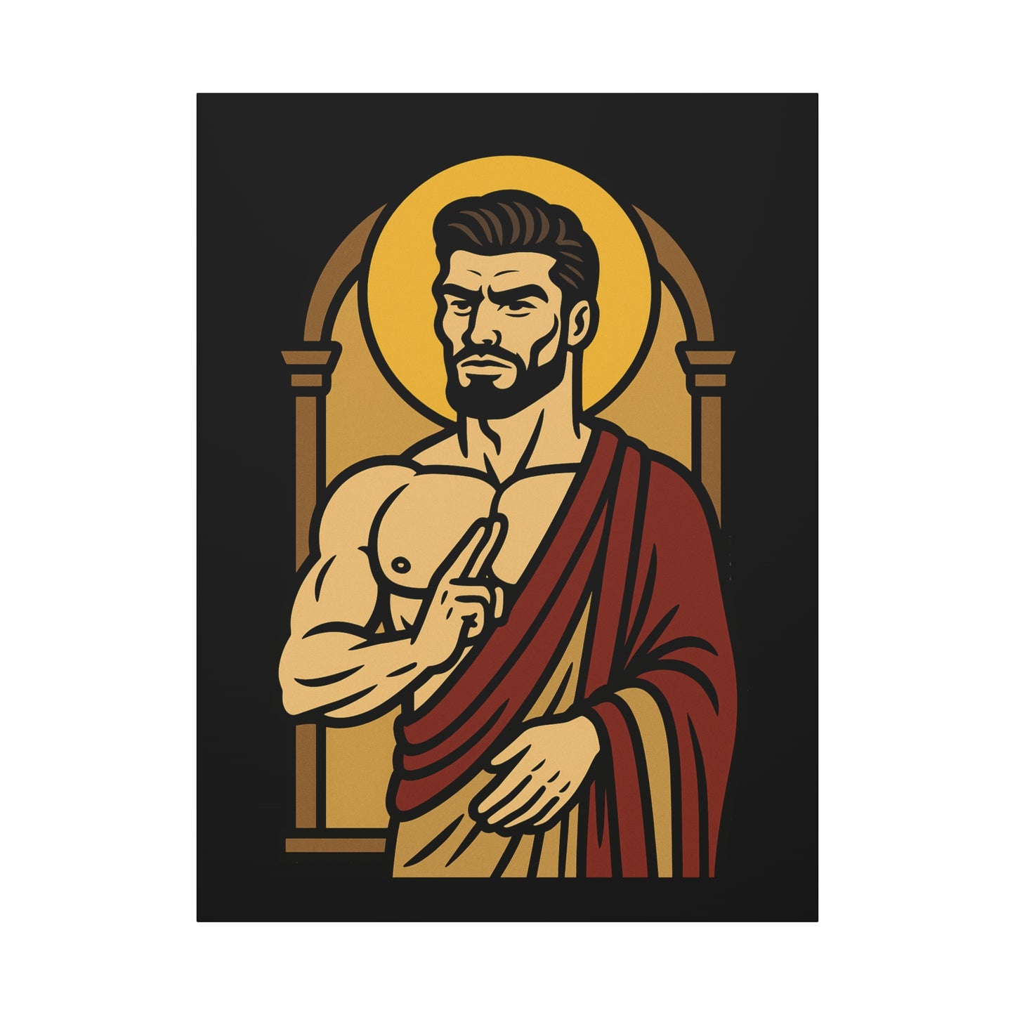 St Gigachad "Peace" Canvas Art