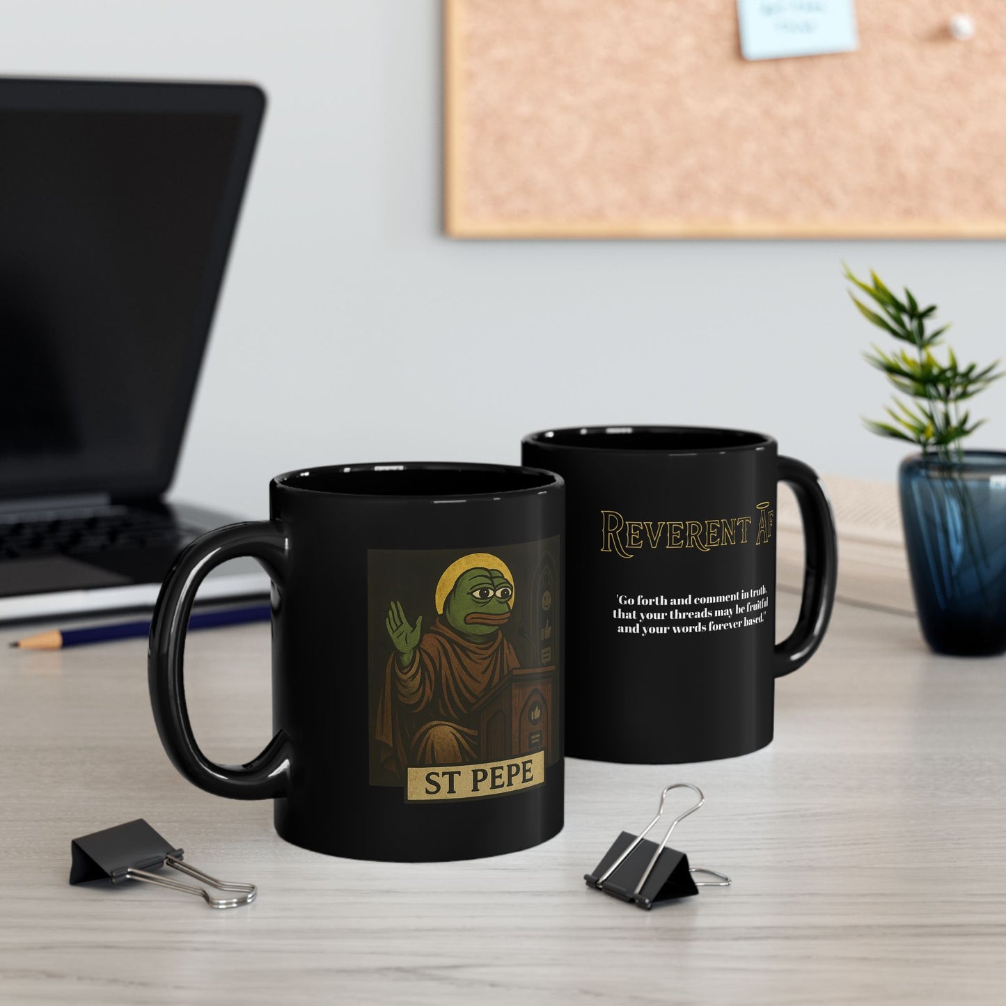St Pepe "Preach" Reverent AF Black Coffee Mug