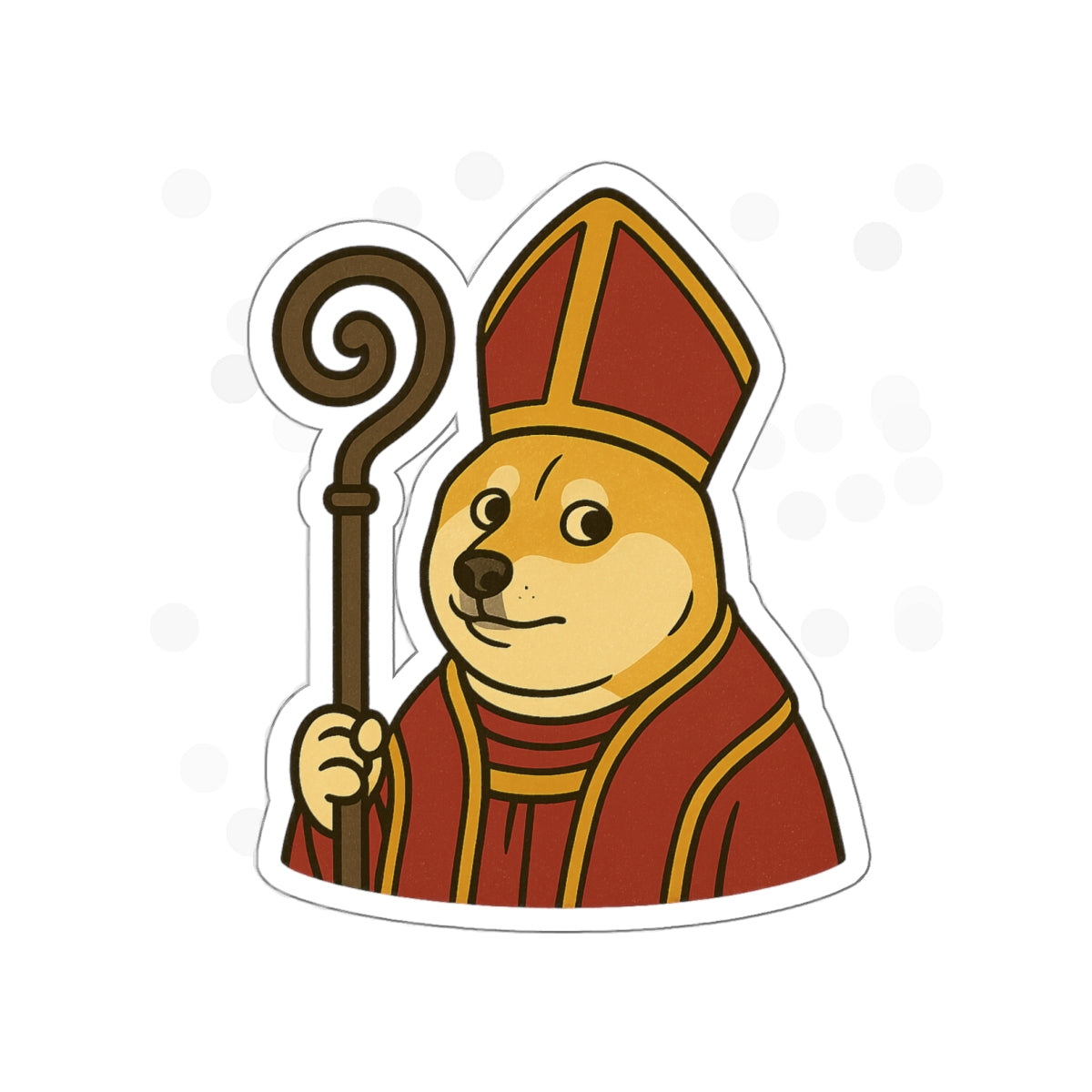 St Doge "Cardinal" Die-Cut Stickers
