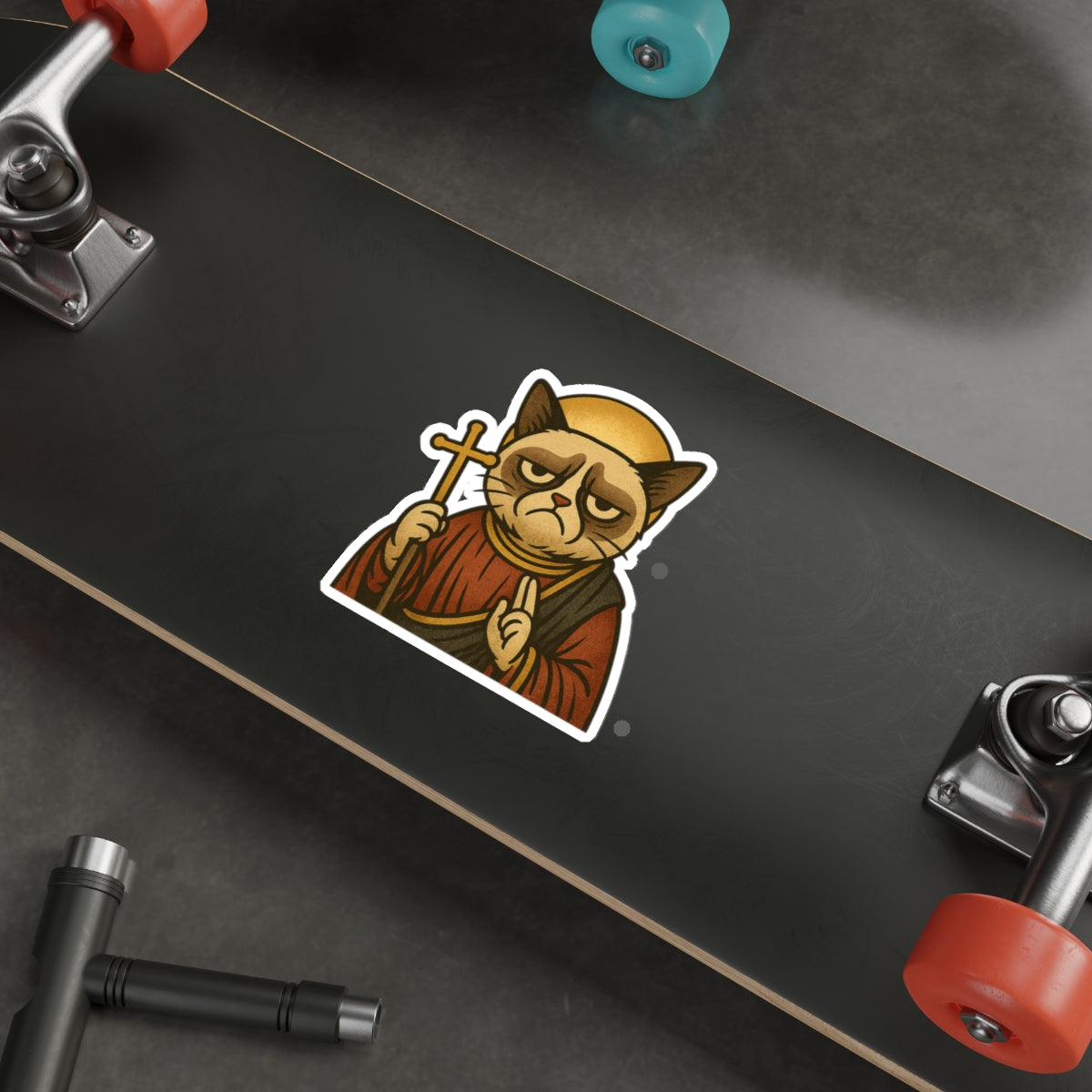St Grumpy Cat "Repent"  Die-Cut Stickers