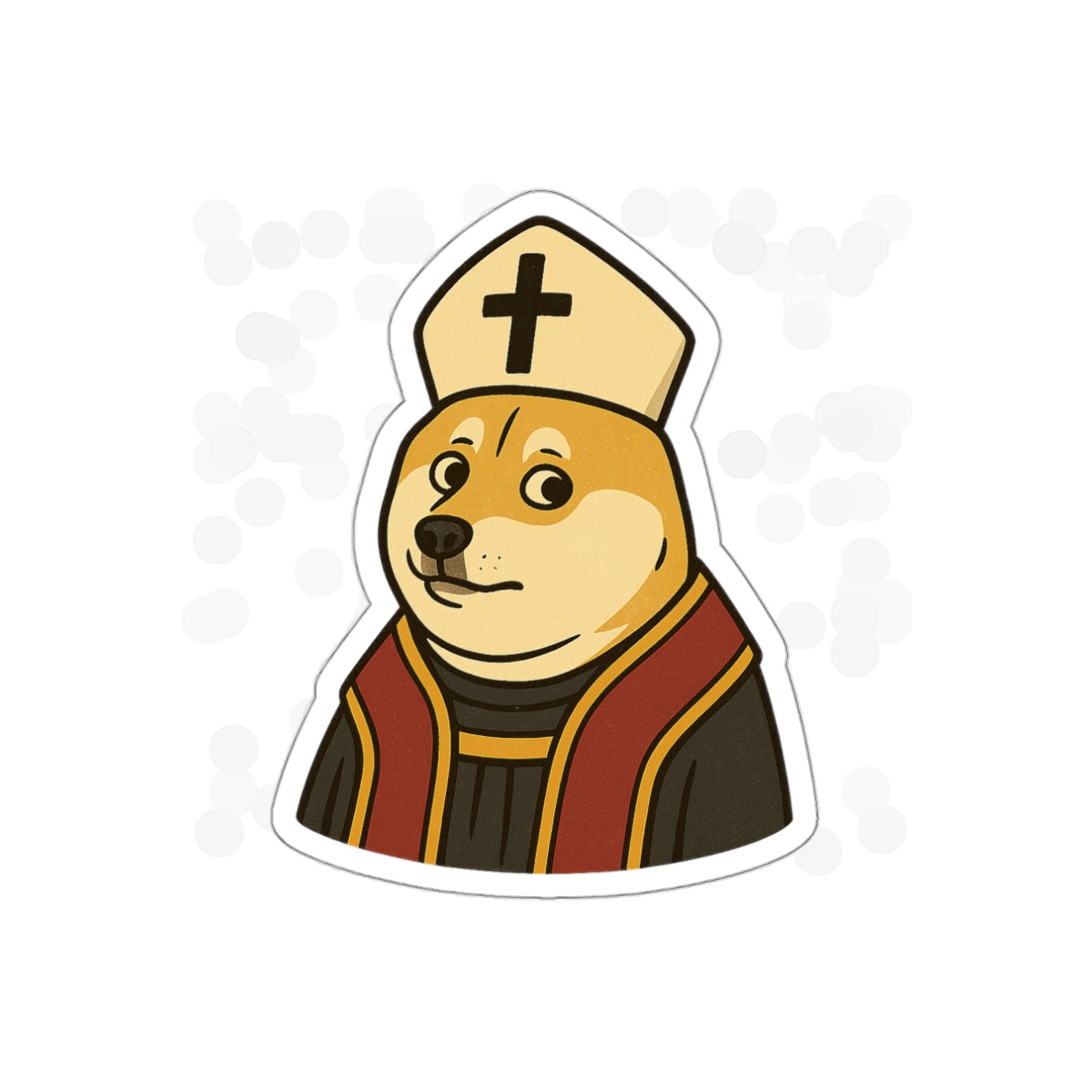 St Doge "Pope" Die-Cut Stickers