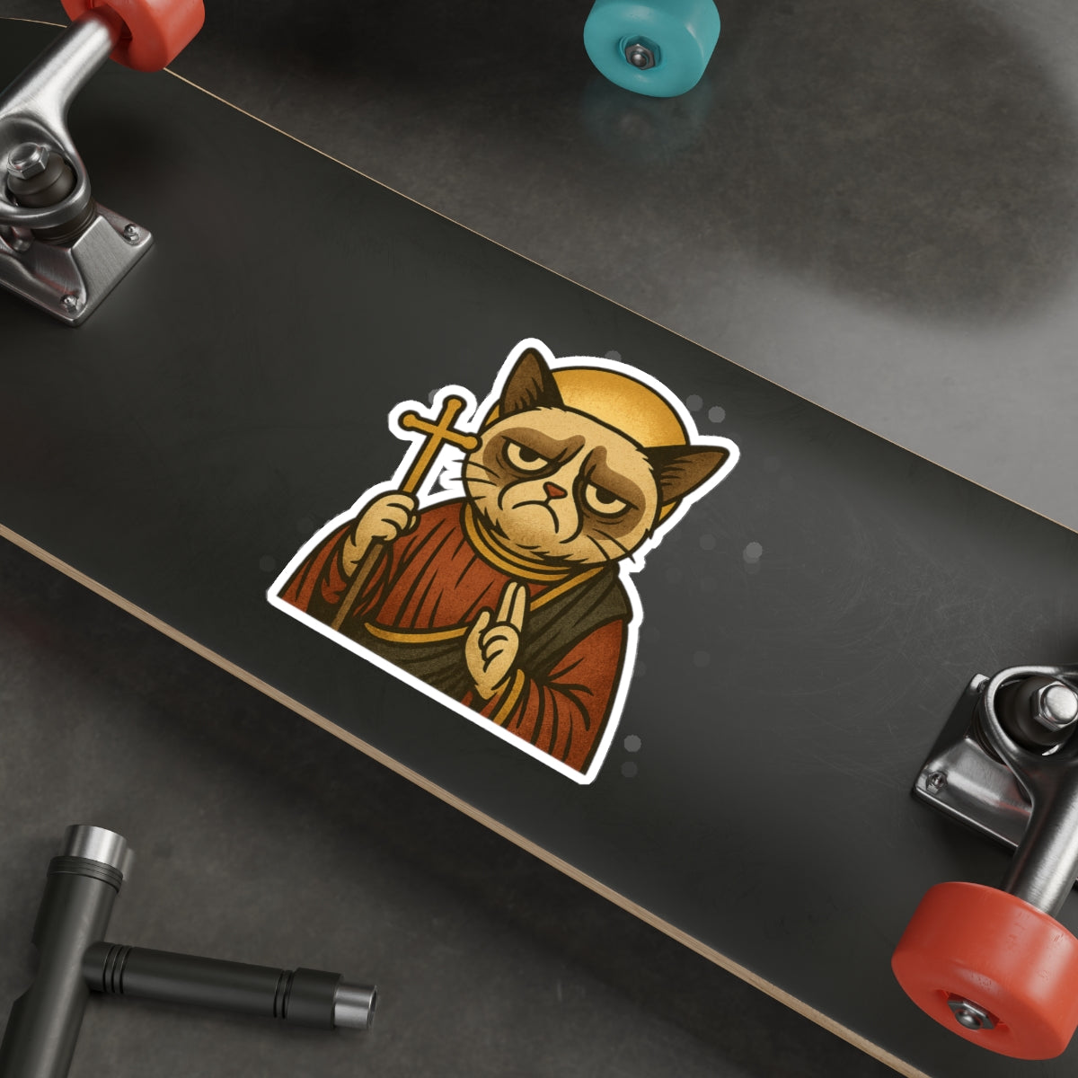 St Grumpy Cat "Repent"  Die-Cut Stickers