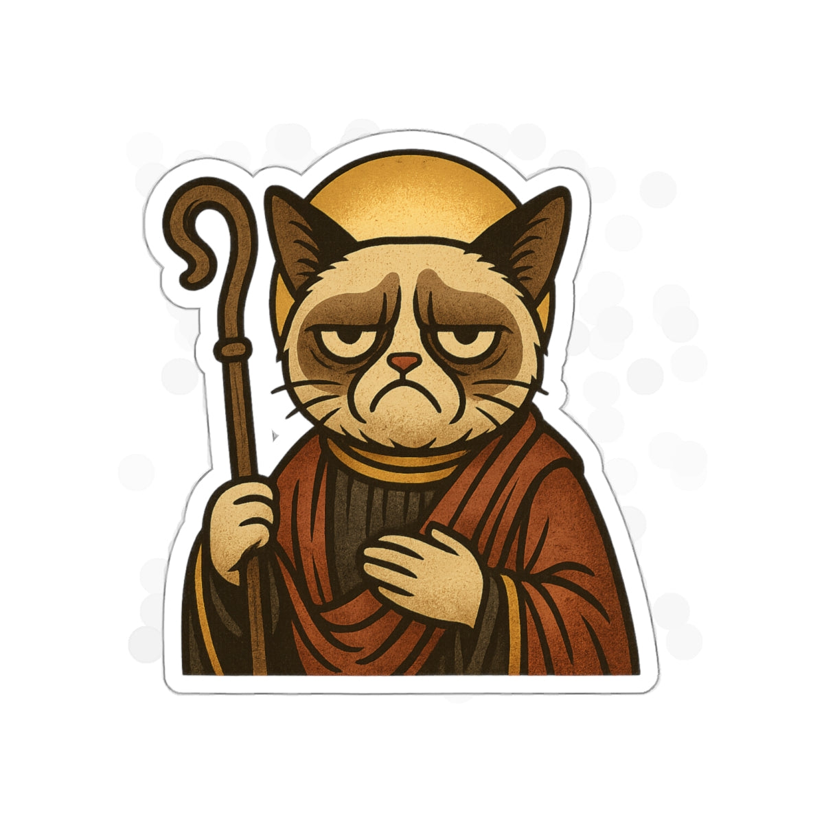 St Grumpy Cat "The Shepard"  Die-Cut Stickers