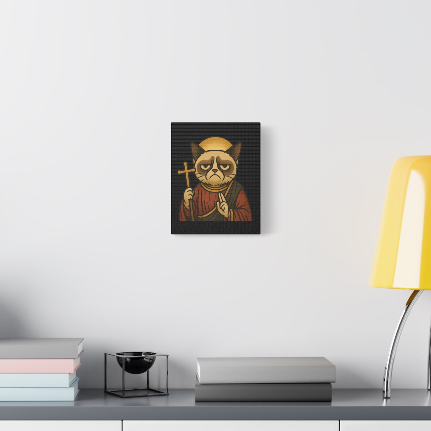 St Grumpy Cat "Repent" Canvas Wall Art