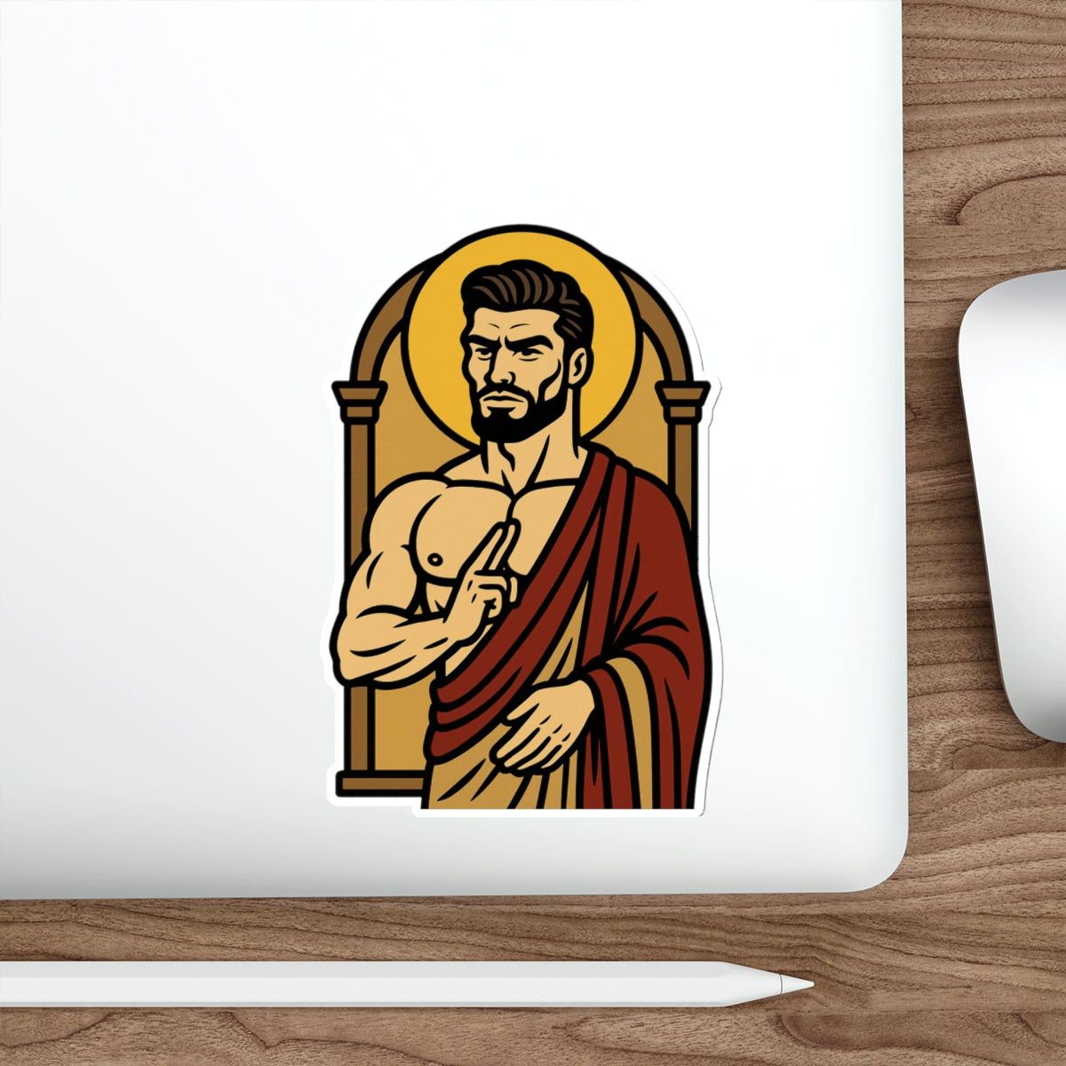 St Gigachad "Peace" Die Cut Sticker
