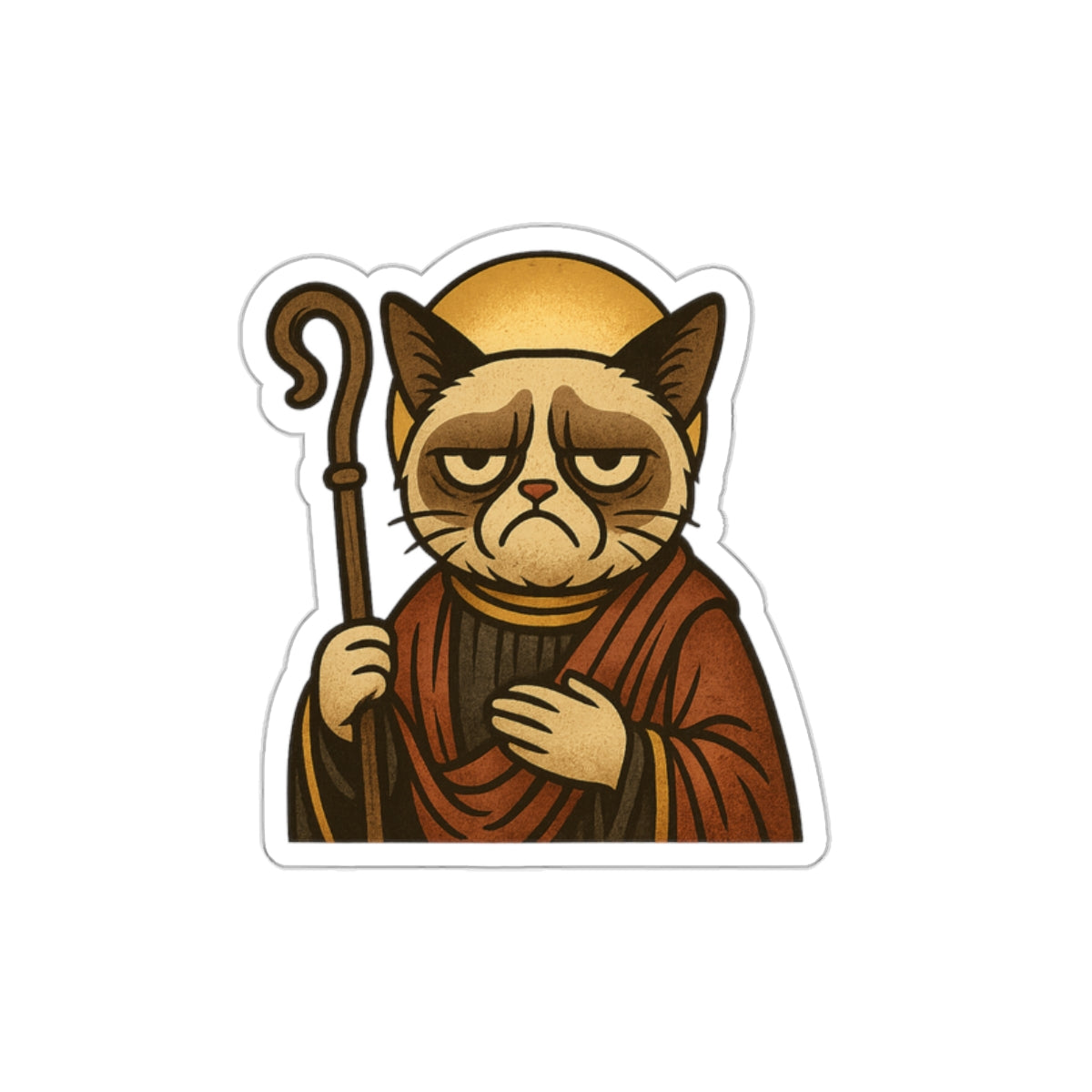 St Grumpy Cat "The Shepard"  Die-Cut Stickers