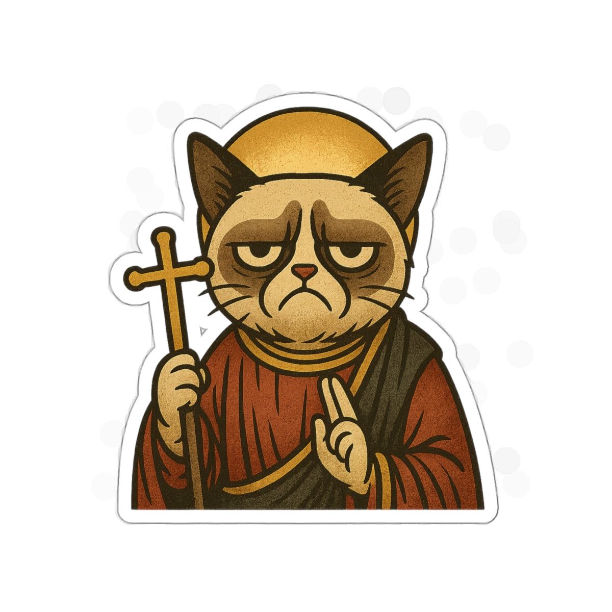 St Grumpy Cat "Repent"  Die-Cut Stickers
