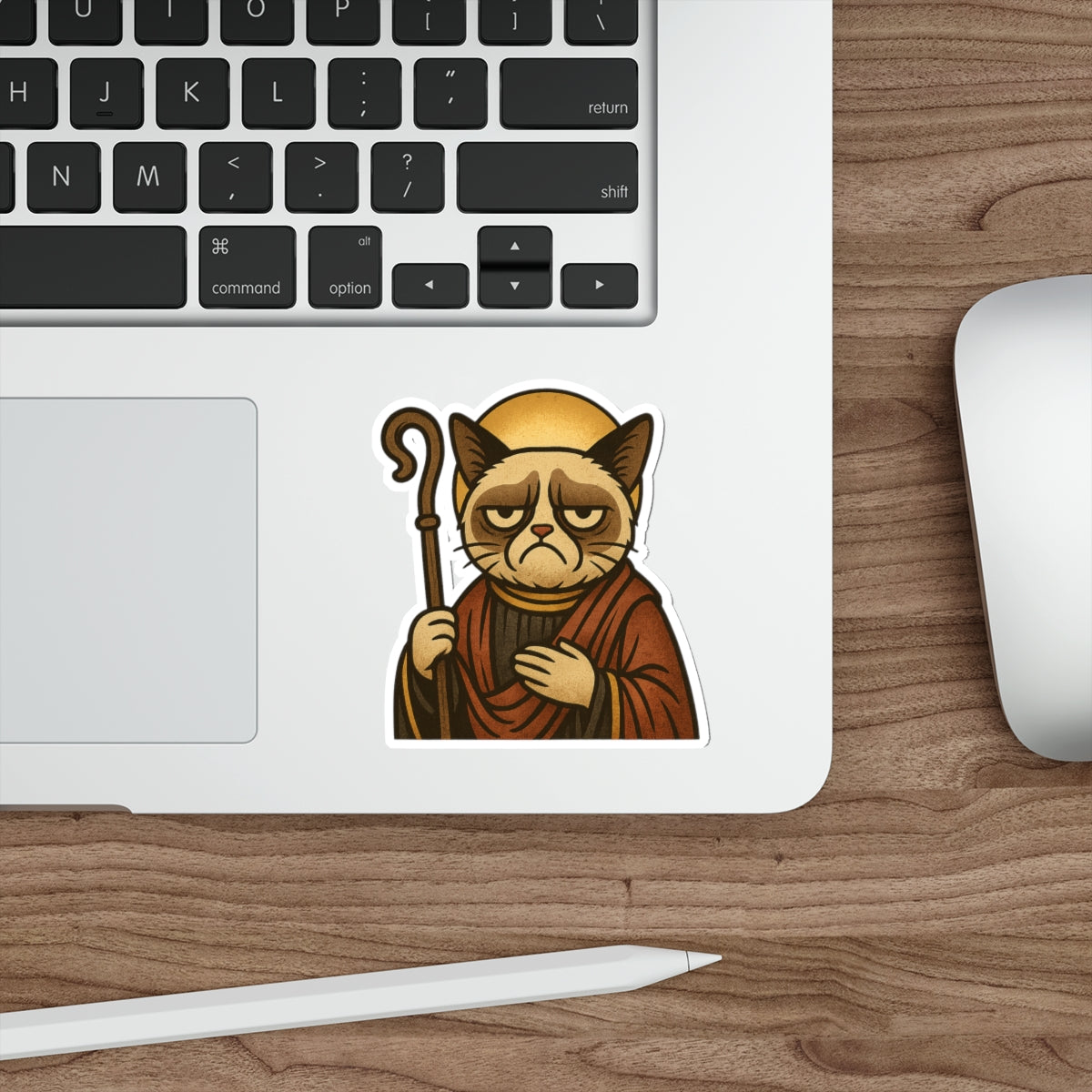 St Grumpy Cat "The Shepard"  Die-Cut Stickers