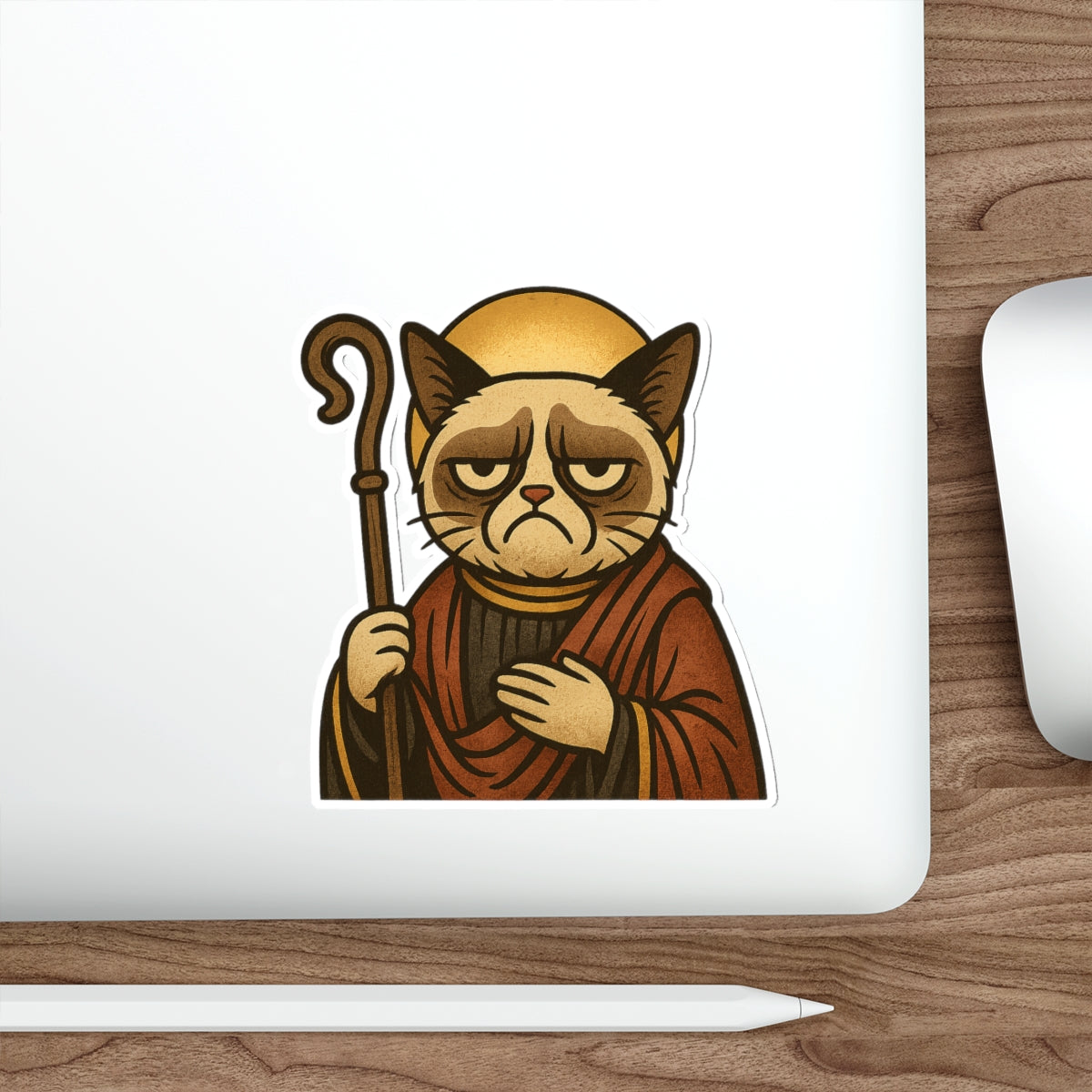 St Grumpy Cat "The Shepard"  Die-Cut Stickers