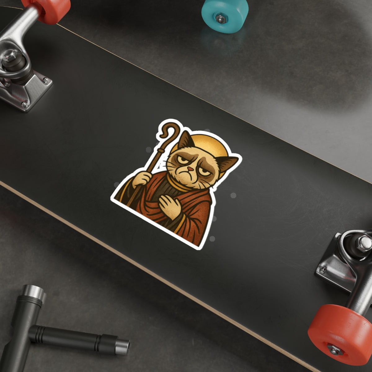 St Grumpy Cat "The Shepard"  Die-Cut Stickers