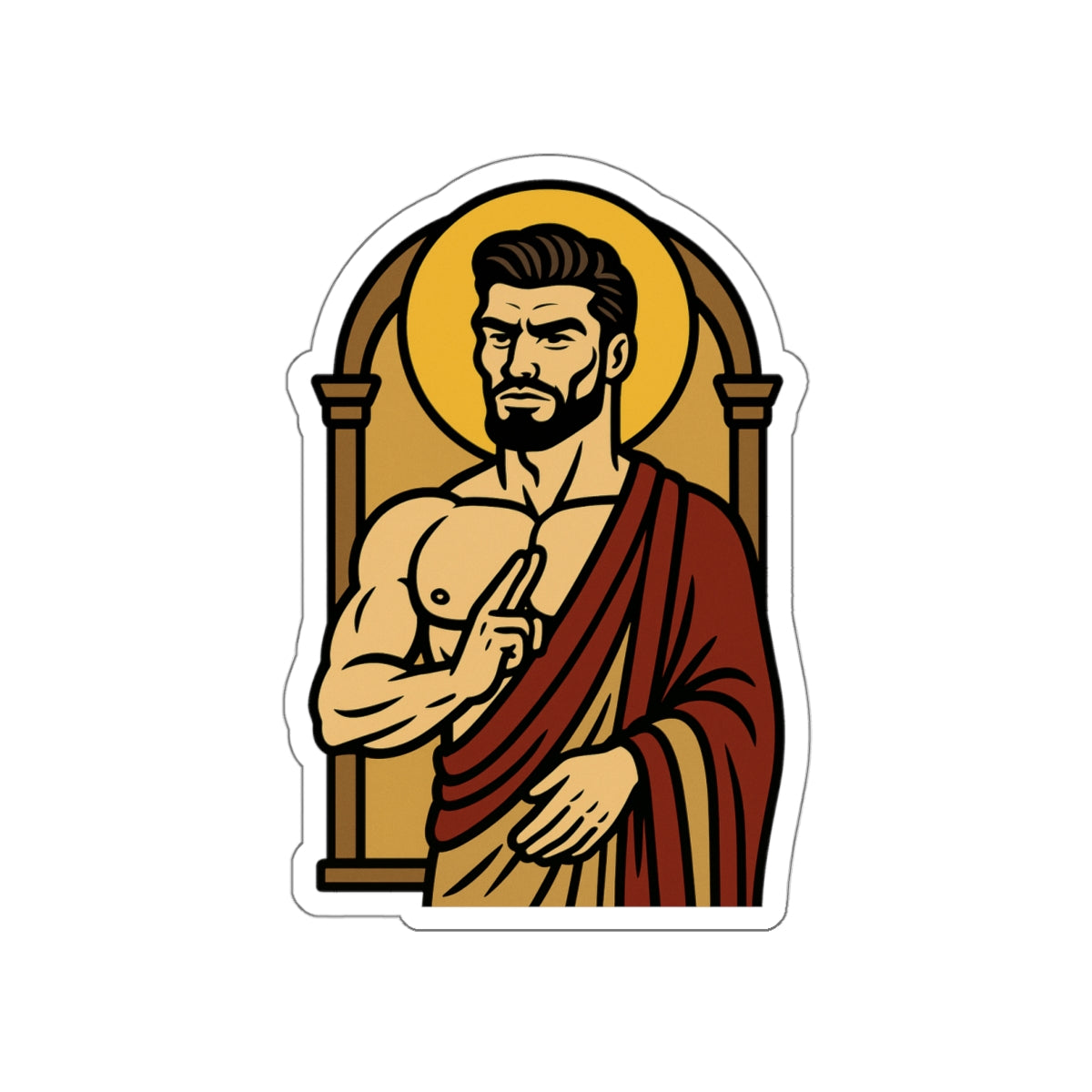 St Gigachad "Peace" Die Cut Sticker