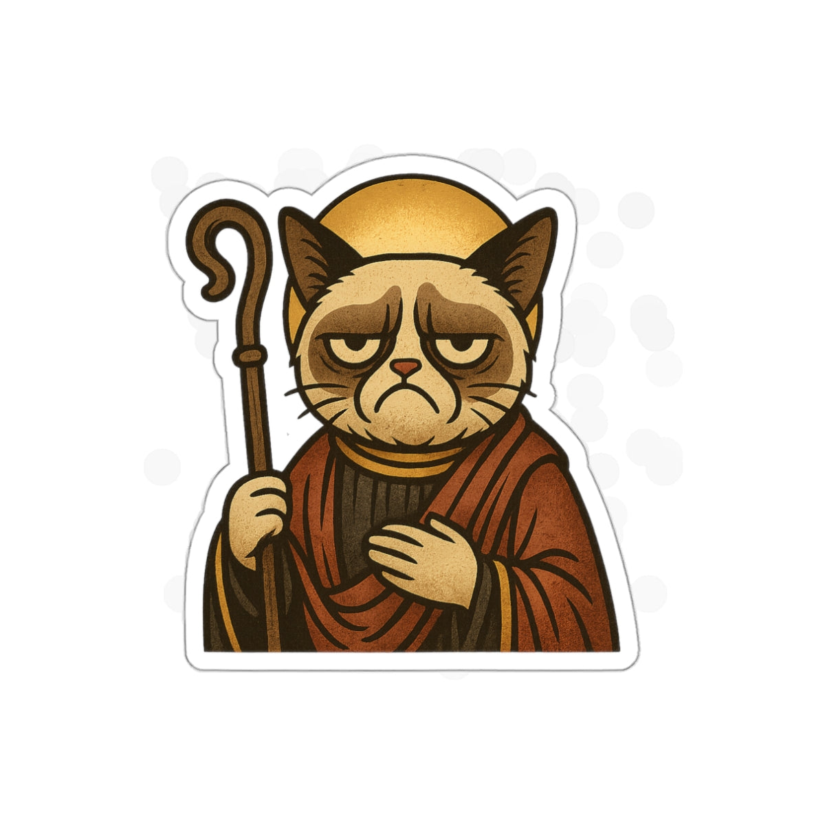 St Grumpy Cat "The Shepard"  Die-Cut Stickers