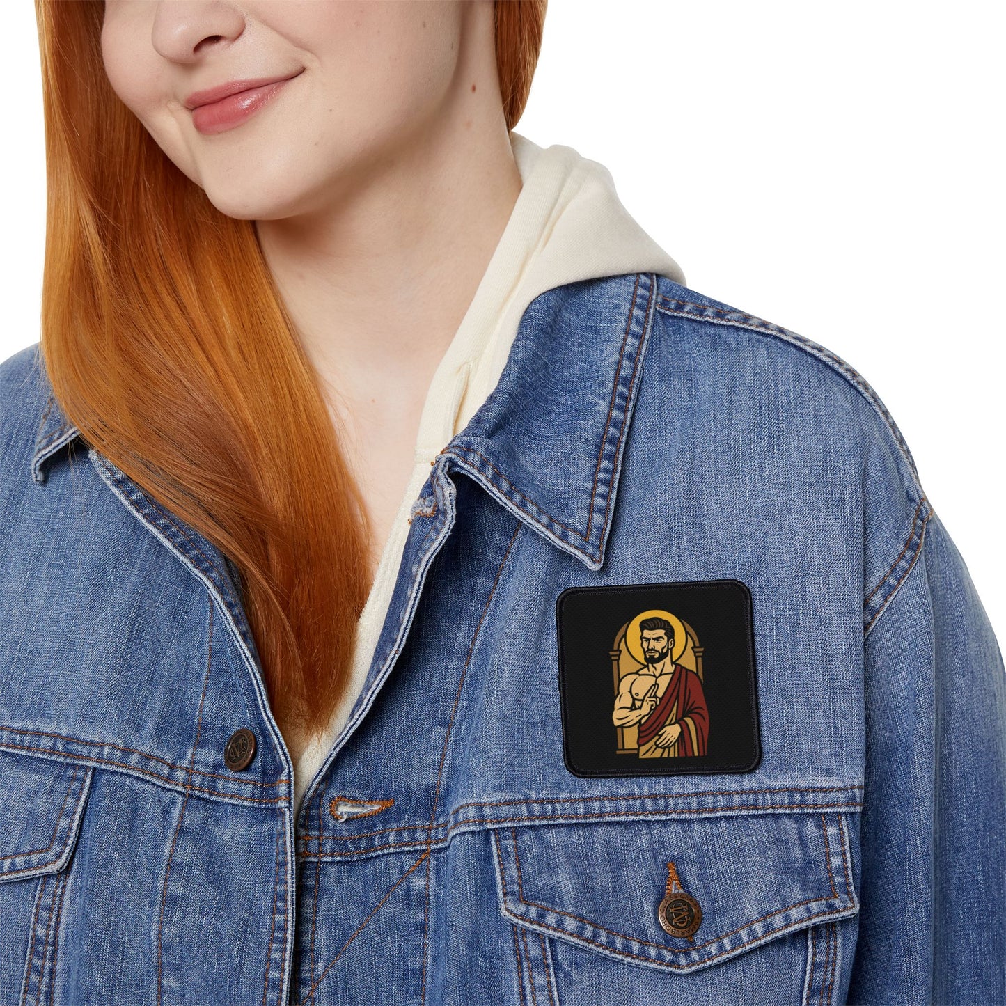 St Gigachad "Peace" Iron On Patch