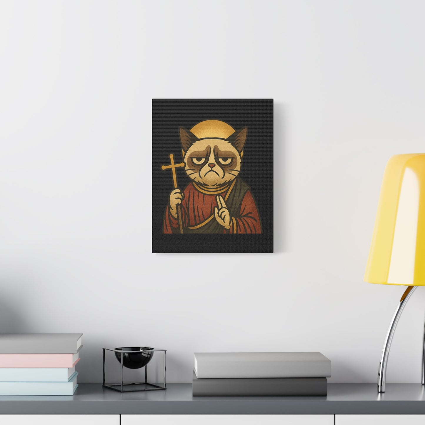 St Grumpy Cat "Repent" Canvas Wall Art