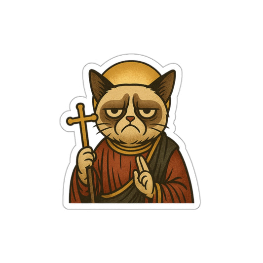 St Grumpy Cat "Repent"  Die-Cut Stickers