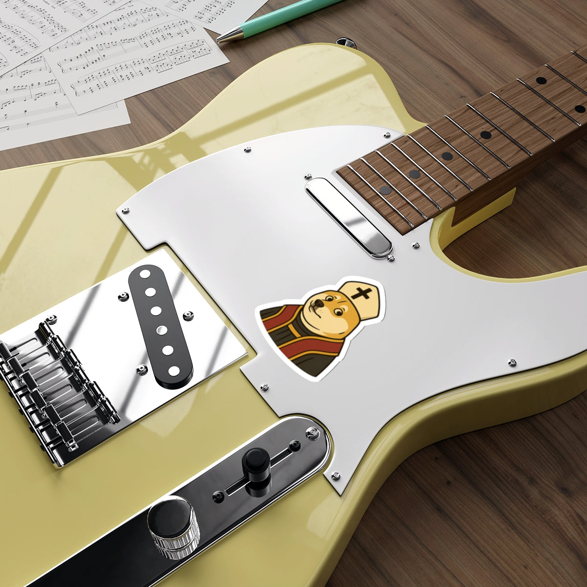 St Doge "Pope" Die-Cut Stickers