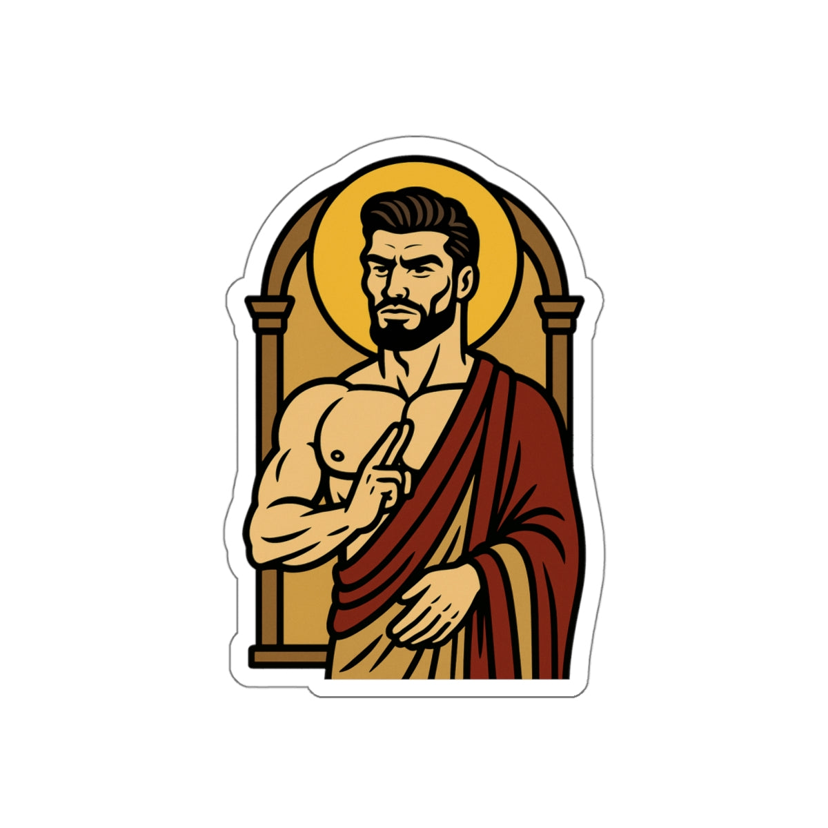 St Gigachad "Peace" Die Cut Sticker