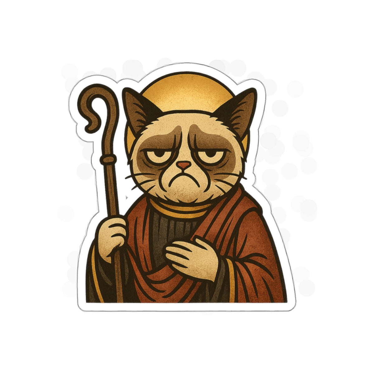 St Grumpy Cat "The Shepard"  Die-Cut Stickers