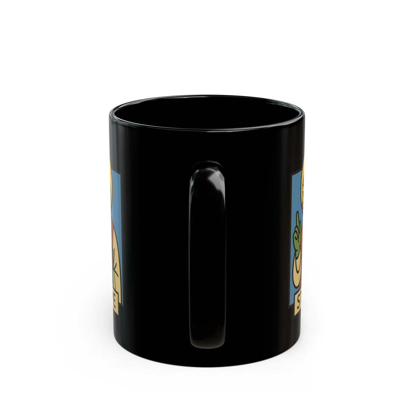 Funny St Pepe "Blessed" Black Mug