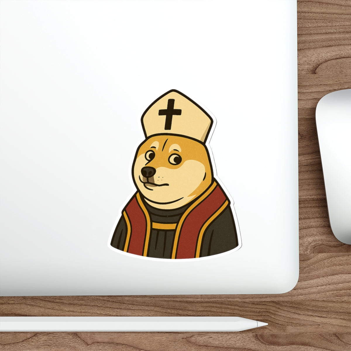 St Doge "Pope" Die-Cut Stickers