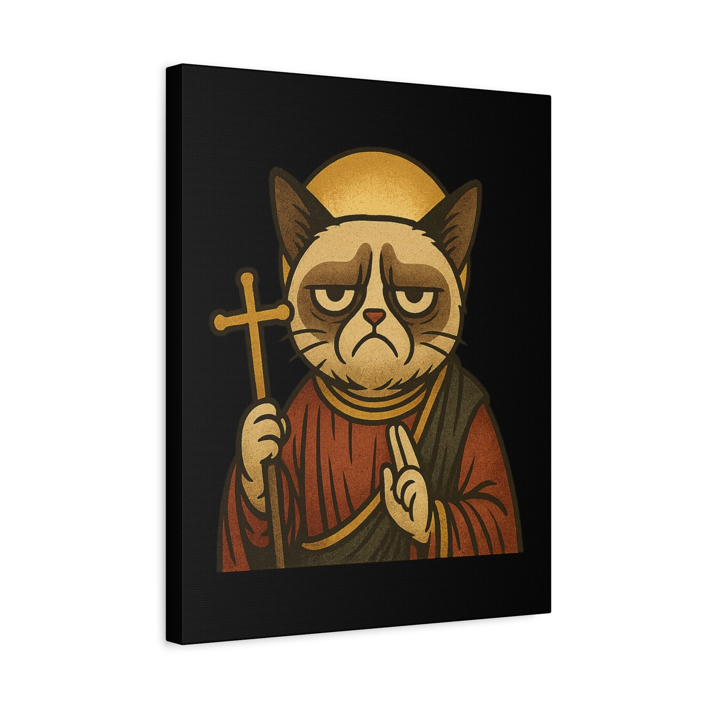 St Grumpy Cat "Repent" Canvas Wall Art