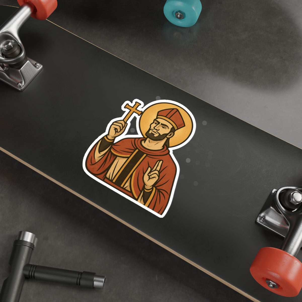 St Gigachad "Holy Habits" Sticker