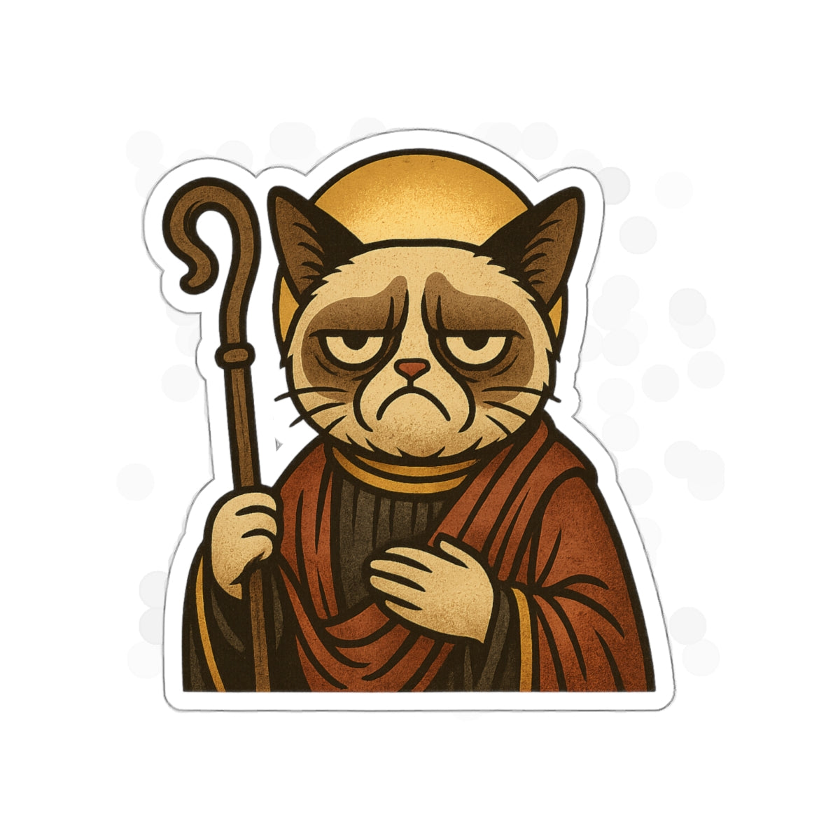 St Grumpy Cat "The Shepard"  Die-Cut Stickers