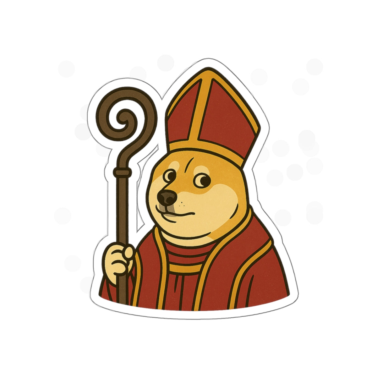 St Doge "Cardinal" Die-Cut Stickers