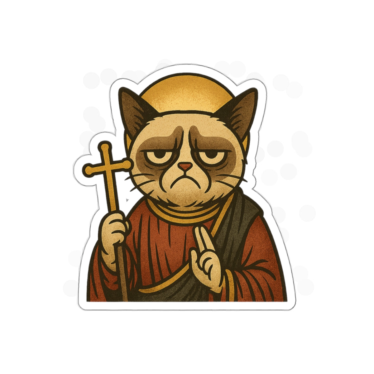 St Grumpy Cat "Repent"  Die-Cut Stickers