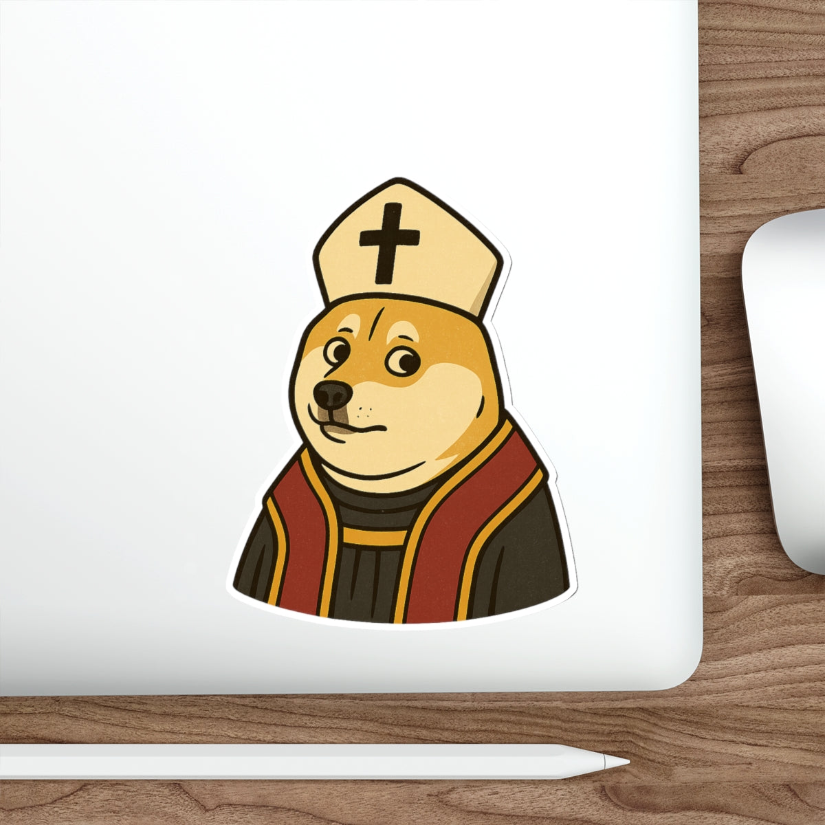 St Doge "Pope" Die-Cut Stickers