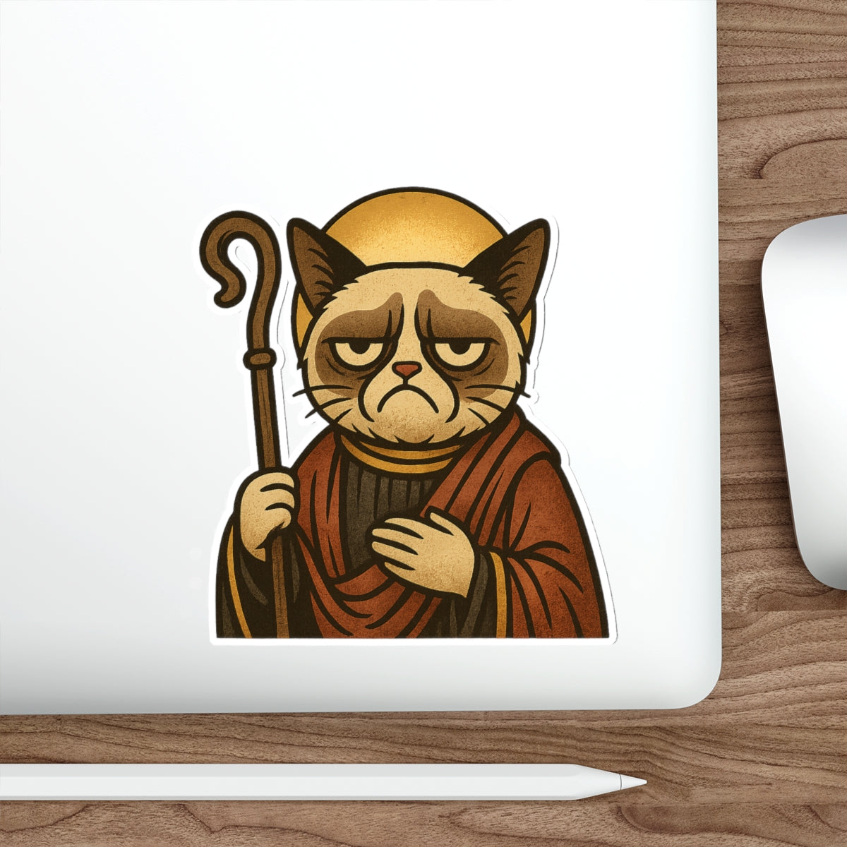 St Grumpy Cat "The Shepard"  Die-Cut Stickers